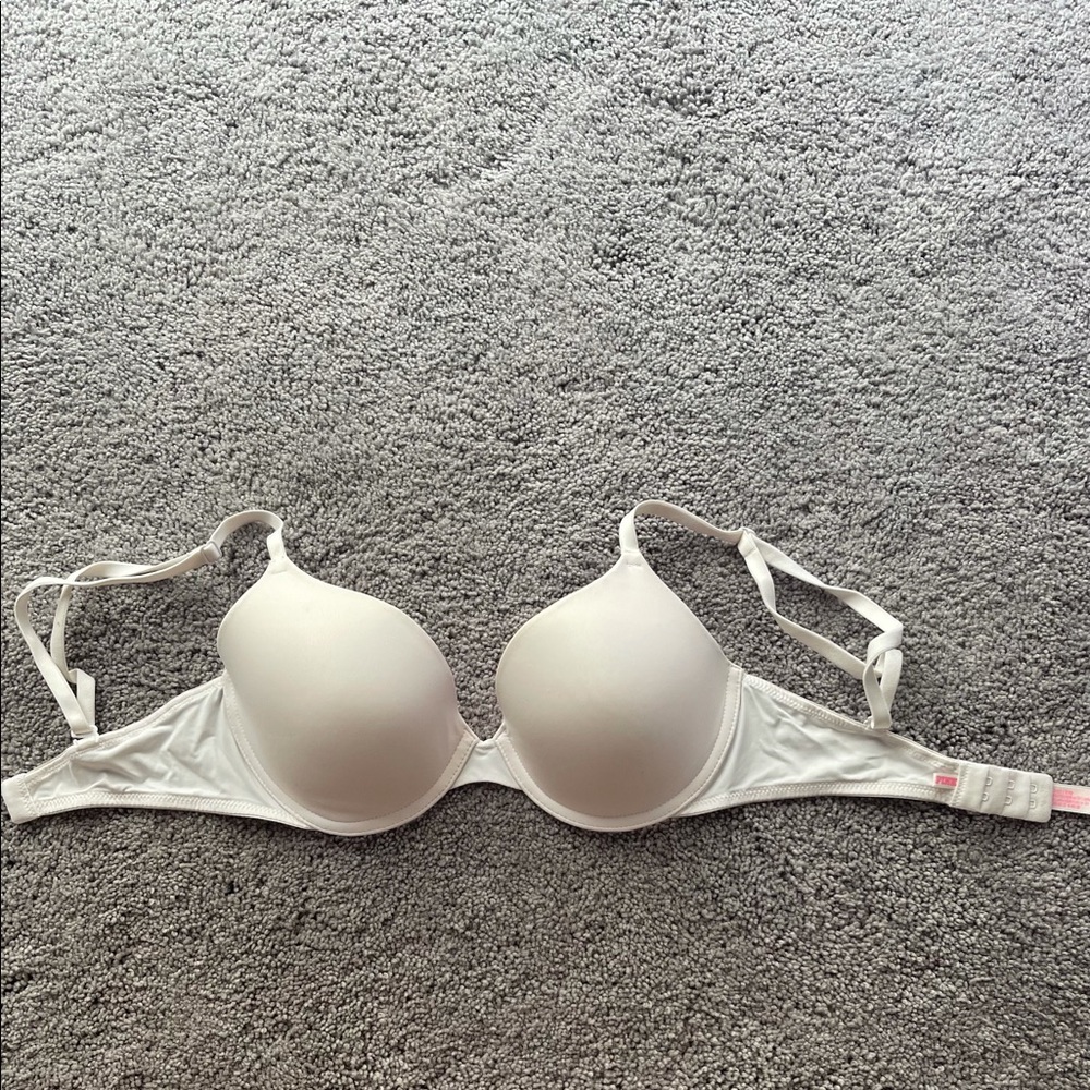 Victoria’s Secret white bra.